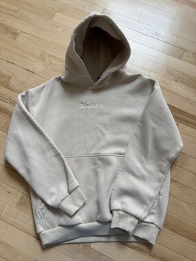 Comfort Embroidered Cream Hoodie - Unbranded